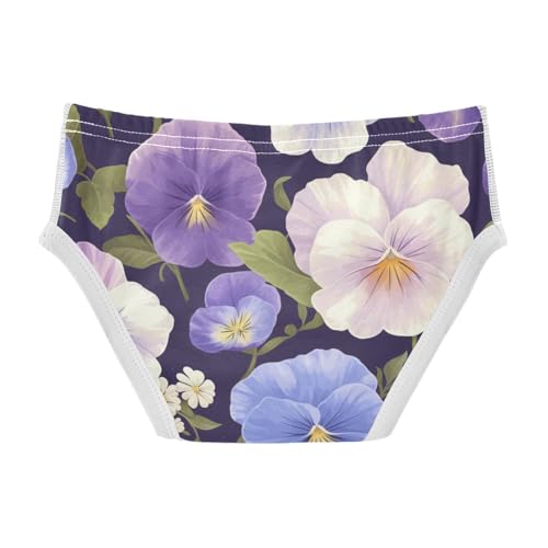 KLL The Garden Tricolor Pansy Flower Toddler Boys Pure Cotton Nighttime Underwear Cute Undies2