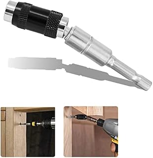 Magnetic Screw Drill Tip, 1/4 inch Pivoting Drill Bit Holder with 20° Pivot Mode & Spring Release Collar, Drill Extension Bit Impact Tough Bit Holder for Hex Shank Screwdriver Bit (Silver)
