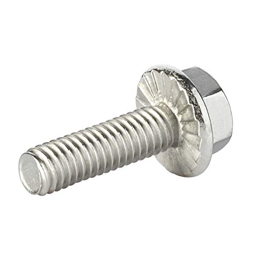 Image of Mellewell M5 x 10mm Flanged Hex Head Bolts Flange Hexagon Screws, Stainless Steel A2, DIN 6921, 25 PCS