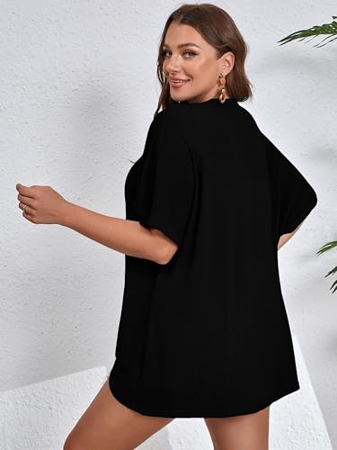 AusLook Women's Plus Size Short Sleeve Shawls and Wraps Lightweight Open Front Cardigan Cover Ups Shrugs Kimonos Jacket Coat2