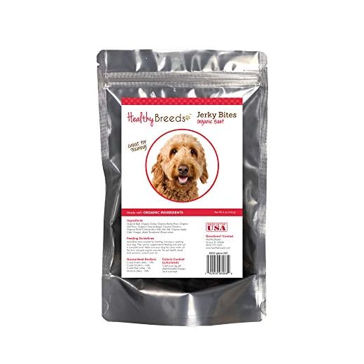 Healthy Breeds Goldendoodle Jerky Bites Beef Recipe Dog Treats 5 oz