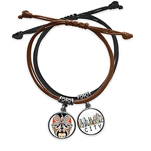 Bracelet opéra de pékin en cuir Sidi de prestige et maillons faits main