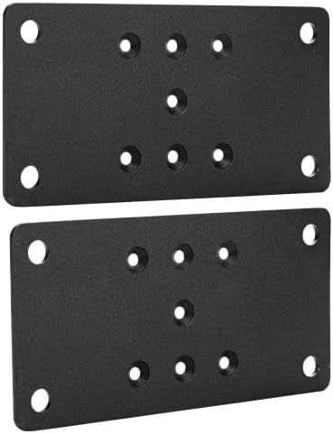 Sihnman Post Anchor Base Steel Plate (2 Pieces) for Deck Railing, Wood Fence, Mail Post Bracket. Deck Railing kit for 2x4 Wood, 4x4 Wood as Deck Railing Bracket, 4x4 Bracket, 4x4 Anchor, toja Grid