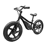 Massimo Motor 24V 350w Electric Balance Bike, Dirt Bike for Kids E13 w/Adjustable Seat Height 16' Large Wheel Aluminum Body Frame Up to 6 Hours Long Range Metal Rear Rim(Black)