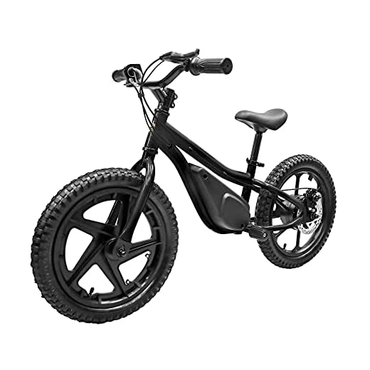 M MASSIMO MOTOR 24V 350w Electric Balance Bike, Dirt Bike for Kids E16 w/Adjustable Seat Height 16" Large Wheel Aluminum Body Frame Up to 6 Hours Long Range Metal Rear Rim(Black)