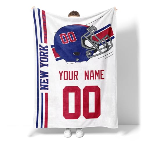 Image of New York Throw Blanket Custom Name and Number Personalized Gifts for Men and Women