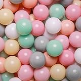 GOGOSO Ball Pit Balls Crush Proof Non-Toxic Plastic Balls Babies Kids Toy Bulk Pack 170pcs 2.2inchs, Mix Maca