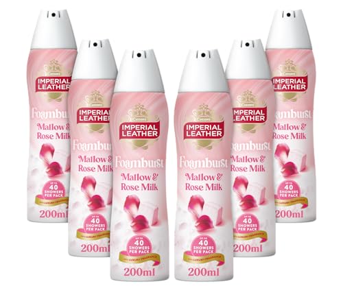 Imperial Leather Mallow & Rose Milk Foamburst Gel to Foam Body Wash Shower Gel Rich Foaming Body Wash with Luxury Fragrance Vegan & Cruelty Free (6 x 200ml)