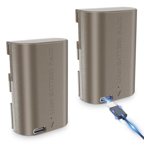 JYJZPB 2X LP-E6 LP-E6N LP-E6NH 2350mAh Battery Akku mit USB-C für Canon R5/R6/R7 Kamera EOS R, R5C, 5D II/III/IV, 6D, 6D II, 7D, 7D II, 60D, 60Da, 70D, 80D