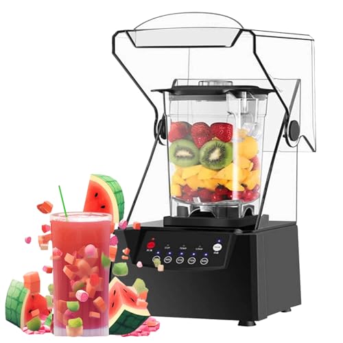 DUXMM Licuadora para Batidos de 2 litros, licuadora Comercial insonorizada de 2200 W, 5 preajustes, Interruptor de Pared silencioso para 4-5 Personas para Batidos y Frutas