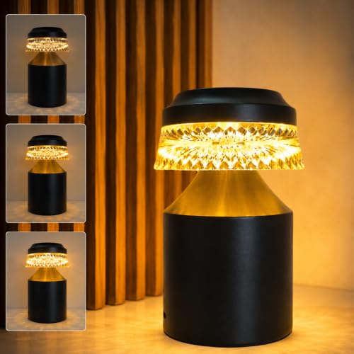 Image of One94Store Acrylic Crystal Desk Lamp Design-2 | Touch Control Dimmable Warm Light | USB Rechargeable Decorative Table Lamp for Bedroom, Living Room & Cafe