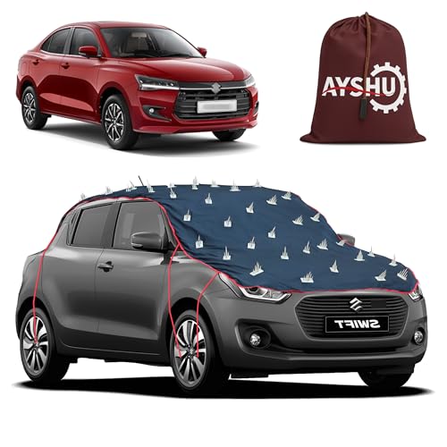Image of AYSHU Water-Resistant Spike Car Cover for Maruti Suzuki Swift Dzire - Protects from Dogs, Monkeys, Dust, Sunlight & UV - Full Roof Universal Fit