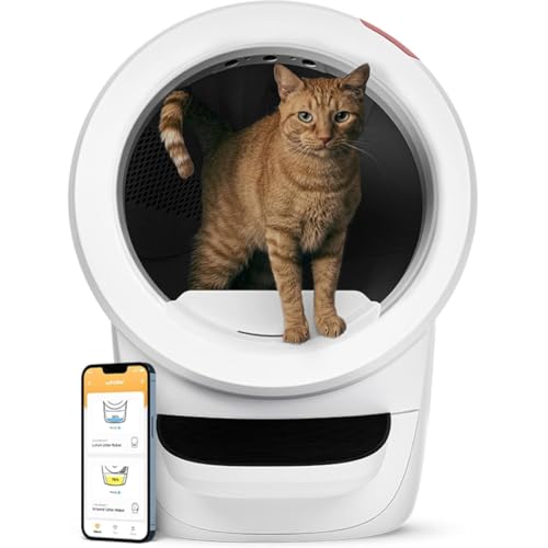 Litter-Robot 4 von Whisker, Weiß - Automatische, selbstreinigende Katzentoilette, hilft Gerüche zu reduzieren, funktioniert mit jedem klumpenden Streu