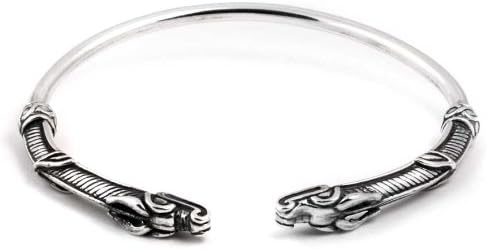 Open Celtic Dragon Cuff Bracelet in Handmade Sterling Silver