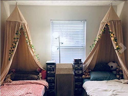 Yosoo Baby Bedding Round Dome Bed Canopy Kids Play Tent Hanging Mosquito Net Curtain For Baby Kids Reading Playing Sleeping Room Decoration, Khaki #TOP2