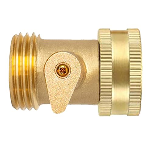 Joywayus Brass 3/4\" GHT Shut-Off Ball Valve and 5/8\" Barb Garden Water Hose Connector with Clamp Fittings for House/Boat/Lawn/Power Wash/Irrigation - Thumbnail 3