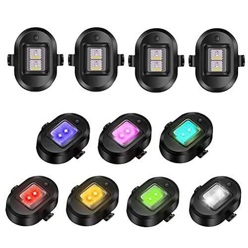 MasYosh Drone Strobe Light, 4 Farben LED-Flugzeug-Blitzlichter und USB-Aufladung, Antikollisionsbeleuchtung, Nachtsignallicht, für Motorradfahren, Drohne, Quadcopter Cover
