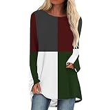 Hanraz Langarmshirt Hoodies mit Taschen Damen Pullover Winter Outwear Pullover Oberteile Warm Strickpullover mit Streifen Schneeflocken