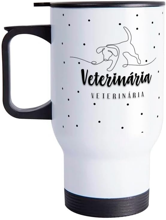 Copo Térmico Profissão Minimalista Veterinária 475ml Inox