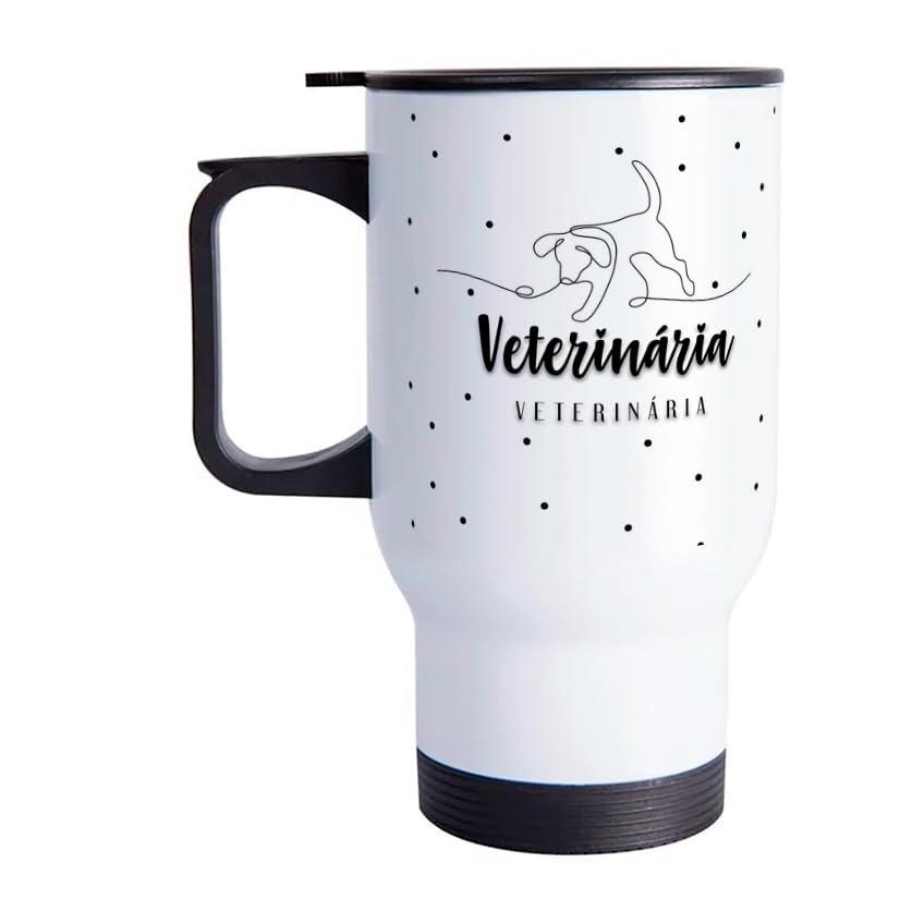 Copo Térmico Profissão Minimalista Veterinária 475ml Inox
