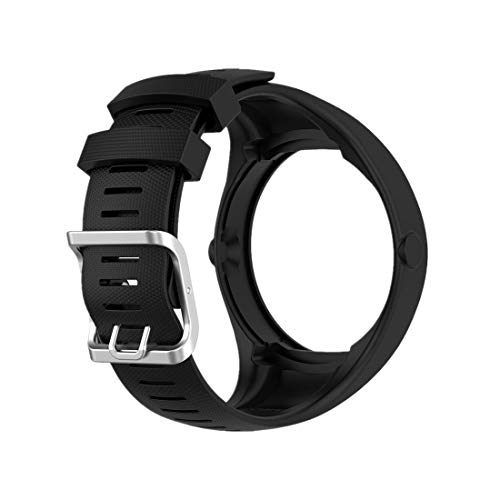 Huabao Correa Compatible con Polar M200,Ajustable Silicona Deportiva Band Repuesto Pulsera para Polar M200 (Negro)