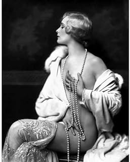 DS Decor Photos Quality Digital Print of a Vintage Photograph -Ziegfeld Girl Poses with Pearls. Black & White 8x10 inches - Matte Finish
