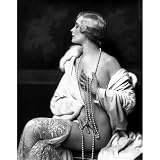 DS Decor Photos Quality Digital Print of a Vintage Photograph -Ziegfeld Girl Poses with Pearls. Black & White 11x14 inches - Luster Finish