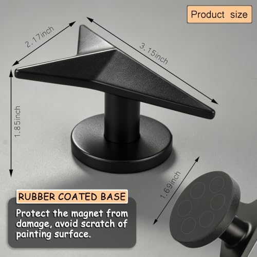 Image of Magnetic Towel Hooks, Strong Magnetic Hooks with Rubber Coated Base, Magnetic Coat Hooks for Refrigerator, Metal Door, Locker and Garage, Hooks for Towels, Coats, Bags, Hats and Umbrellas