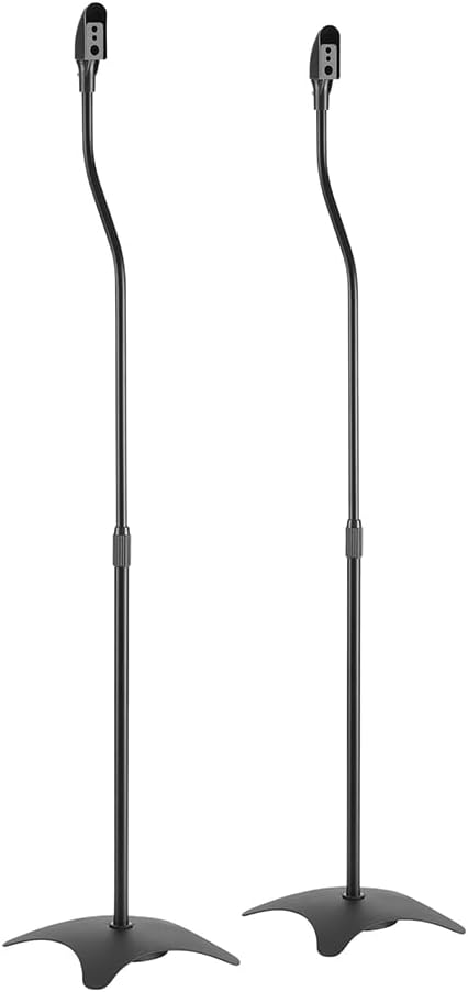Audizio HTS10 Speaker Stands Set of 2 Height-Adjustable 68 cm - 110 cm Universal Speaker Stand up to 4.5 kg Load Capacity Speaker Tripod with Hidden Cable Guide