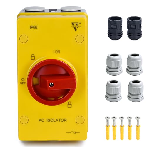 63 Disconnect Switch Box Outdoor, Isolator Switch, 4 Pole, IP66 Waterproof Isolation PV 3 Phase Disconnect Switch On Off 2 Position