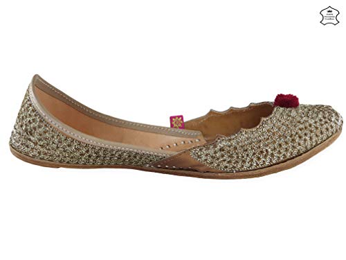 Image of Fulkari Prime Pure Leather Casual Women's Soft Leather Bite and Pinch Free Ladies Jutti Ethnic Mojari