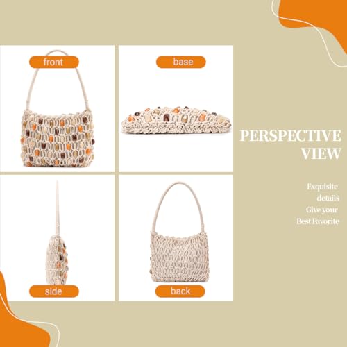 Bolso de hombro de crochet Boho para mujer colorido miniatura 6