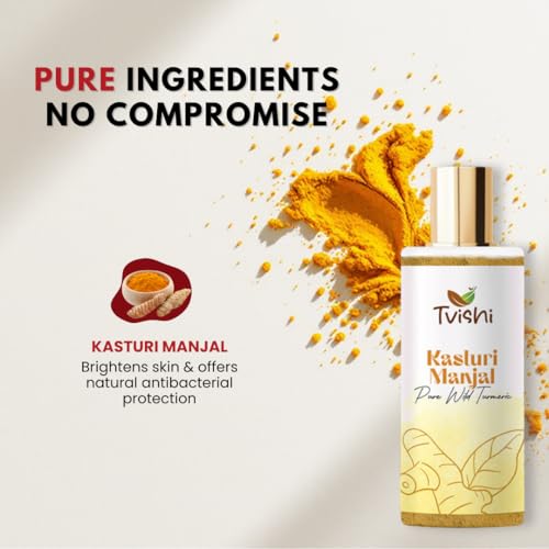 Image of Kasturi Haldi Powder for Face - 50 Gms | Wild Turmeric | Kasturi Manjal for Glowing Skin | Organic Haldi Turmeric Powder for Face & Body | For De-tan, Dark Spots, Acne Control