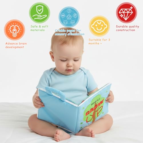 Image of SNOWIE SOFT Cloth Books for Babies 0 to 3 Years, Occupation-Themed Soft Sensory Books for Babies 6-12 Months with Fine Motor 3D Interactive Designs, Early Educational Learning English Sensory Toy