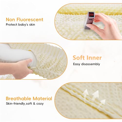 Image of Baby Lounger for Newborn,Baby Play Mat Tummy Time Soft and Breathable Cotton for Playtime & Learnning,Babies Essentials Gifts Home Travel 0-12 Months(Yellow Bean)