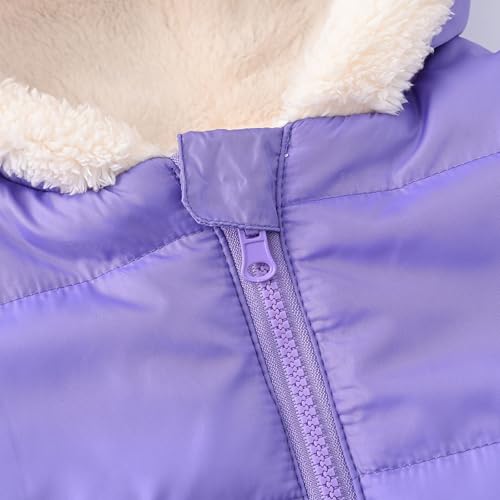 sfdgfhyf Girls and Toddler's Winter Coat Sherp𝐚 Lined Puffer Jacket with Bear Ear Hood Kids Quilted4