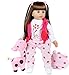 ZIYIUI Bébé Poupée Reborn 47cm 18 Pouces en Vinyle Souple de Silicone Realiste Reborn Fille avec Cheveux Longs Poupée Girafe Rose