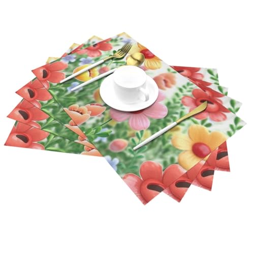 Sets de table tissés anti-tache et chaleur lot de 6 pour table protégée