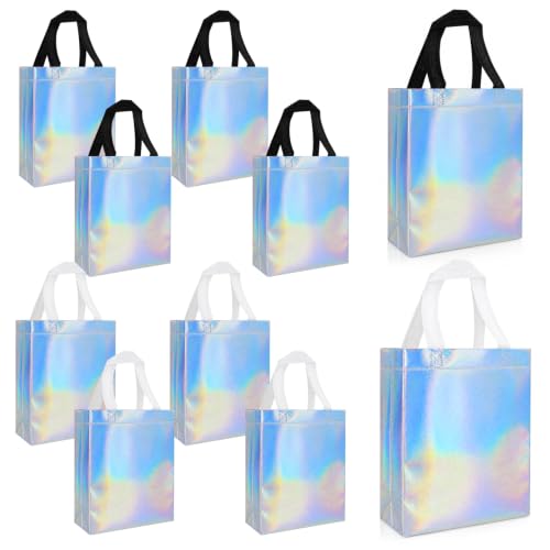 Image of 10Pcs Gift Bags, Party Bags with Handles, Holographic for Presents