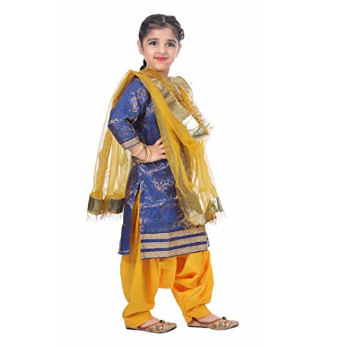 Image of ITSMYCOSTUME Punjabi Patiala Suit for Girls|Punjabi Giddha /Baisakhi /Bhangra Dance Costume for Girls