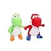 JSJJATQ Peluche 2 unids/Lote 25 cm Suave Peluche Juguetes Anime Figura Corriendo Colgante Llavero muñecas de Animales Juguetes (Color : Red Green Yoshi)