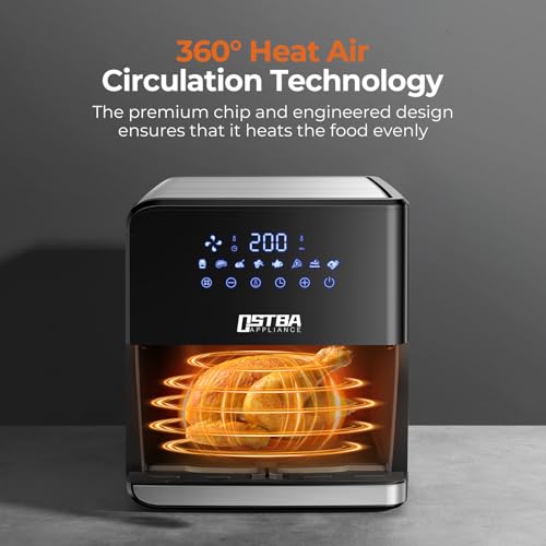 Familieformaat heteluchtfriteuse met Rapid Air-technologie, 7,5 l Air Fryer met kijkvenster, digitaal led-touchscreen, 8 programma's, gezonde friteuse zonder olie, 1700 W, zwart - Afbeelding 4