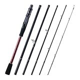 Goture Travel Fishing Rod - Spinning Fishing Rods - Portable 6 Sections Adjustable Lightweight 24T Carbon Fiber Fishing Rods, Saltwater Freshwater Trout Bass Walleye, 7FT Miracle Series