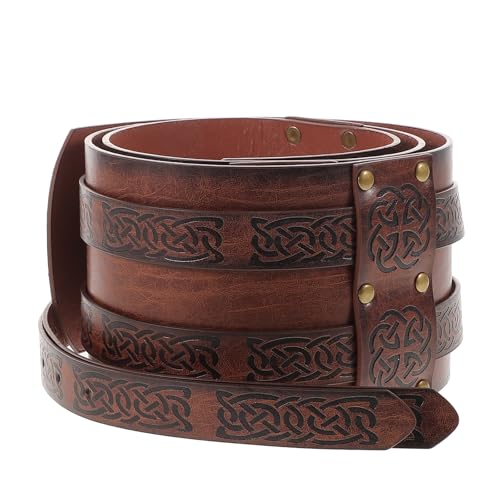 Corset médiéval homme Viking Healvian : ceinture large ajustable pour cosplay