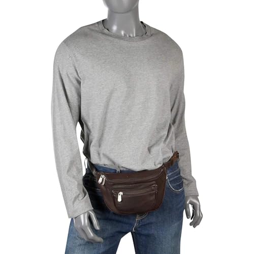 Piel Leather Travelers Waist Bag, Saddle, One Size