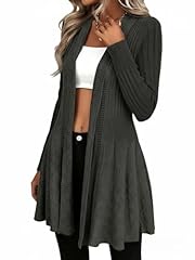 Dark Grey Open Front Cardigan