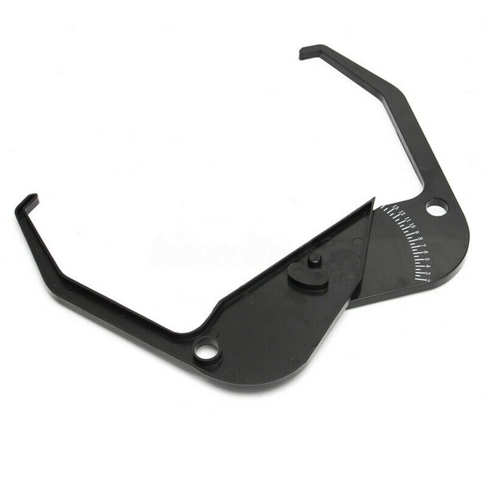 Bilanciatore per pneumatici, strumento di misurazione della larghezza del cerchione, strumento di misurazione con numeri bianchi luminosi, calibro in plastica portatile per bilanciatori