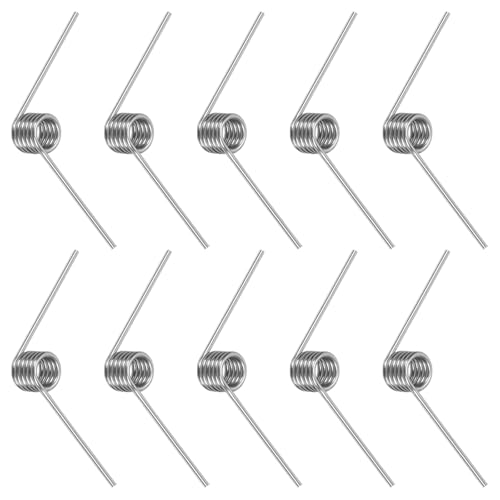 Swpeet Sprężyny skrętne ze stali nierdzewnej 90 stopni, średnica drutu 1,5 mm, średnica zewnętrzna 10 mm, 40 mm, mała sprężyna skrętna, mechaniczna, mała sprężyna skrętna, do naprawy domu, prac