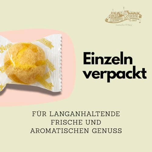 Pietro Rossi Weiche Amaretti 750G [EINZELN VERPACKT] - mit 37,5% Aprikosenkernen - Italienisches Kaffeegebäck - Perfekt zum Kaffee, Heißgetränken & als Dekoration - Traditionelle Rezeptur