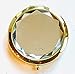 Mia Beauty Jeweled Compact Mirror | Make Up Purse Mirror | 2x/1x Double Sided | for Women, Bridesmaids, Gift | Gold Plated Metal + Clear Glass Rhinestone